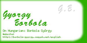 gyorgy borbola business card