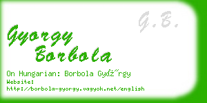 gyorgy borbola business card